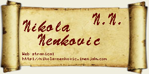 Nikola Nenković vizit kartica